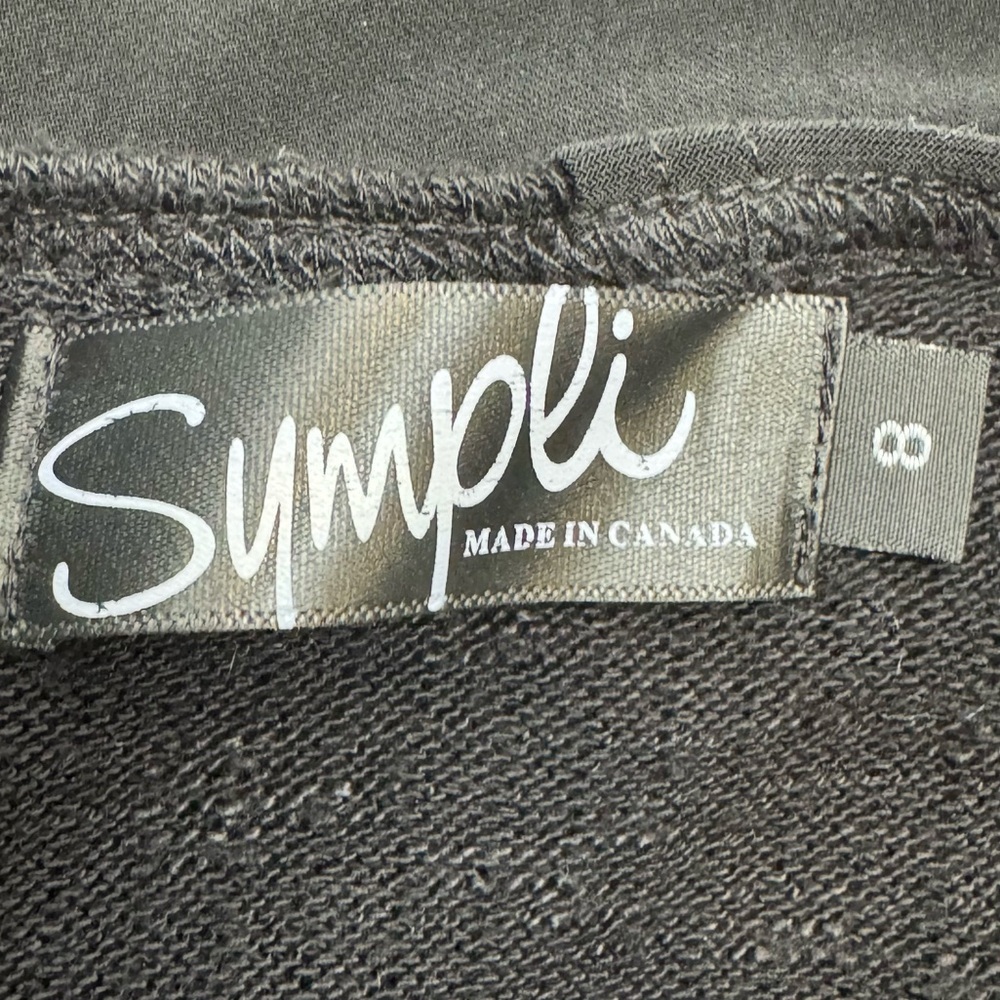 Sympli Asymmetrical Knit Tunic Long Sleeves Lightweight Mixed Media Black Size 8 - Picture 9 of 10